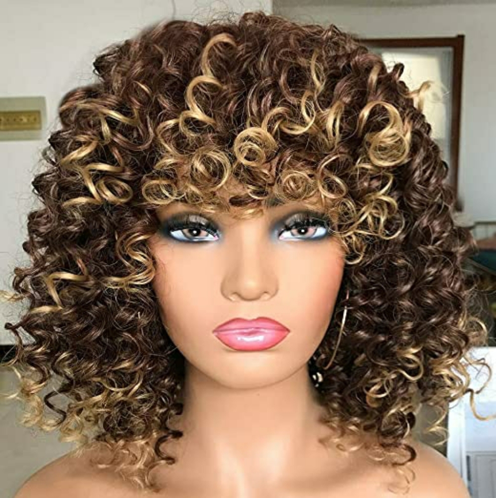 Ombre Blonde Wig with Bangs
